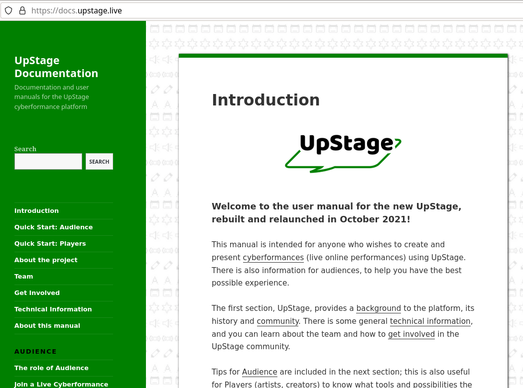 UpStage user manual
